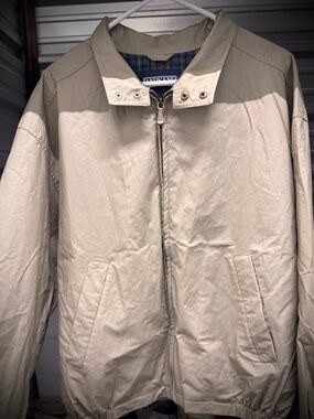 Lands' End Men's Light Beige Lightweight Harrington Jacket